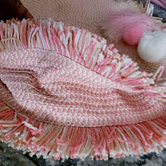 Most Wanted Design By Carlos Souza Women's Circle Straw Bag, Pink NWT - Picture 4 of 13